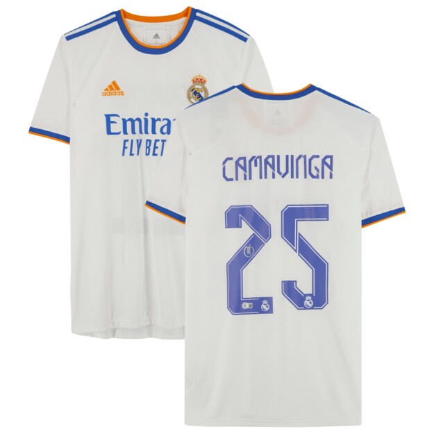 Eduardo Camavinga White Real Madrid Autographed adidas Jersey