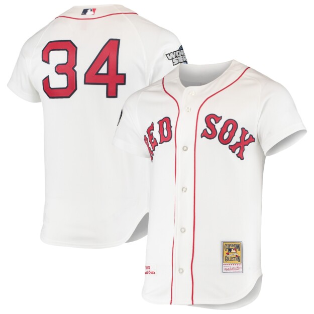 Men's Mitchell & Ness David Ortiz White Boston Red Sox 2004 Cooperstown Collection Home Authentic Jersey