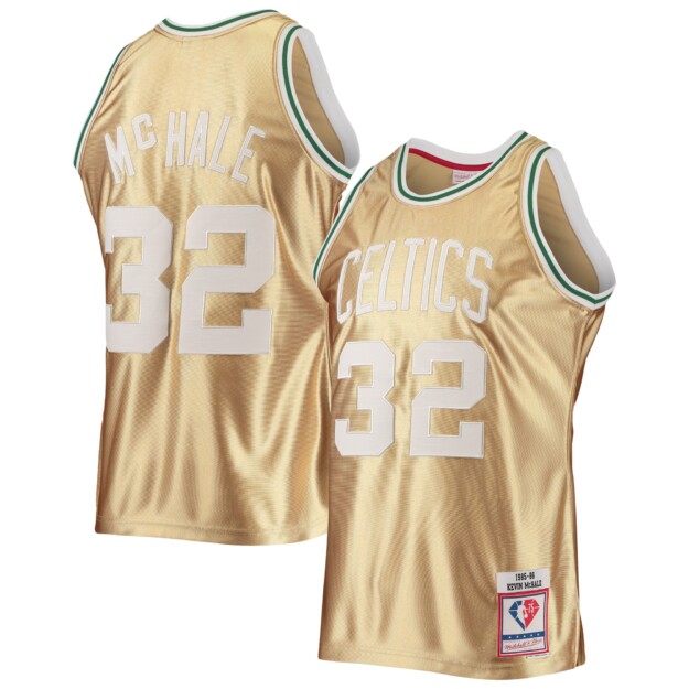 Men's Mitchell & Ness Kevin McHale Gold Boston Celtics 75th Anniversary 1985-86 Hardwood Classics Swingman Jersey