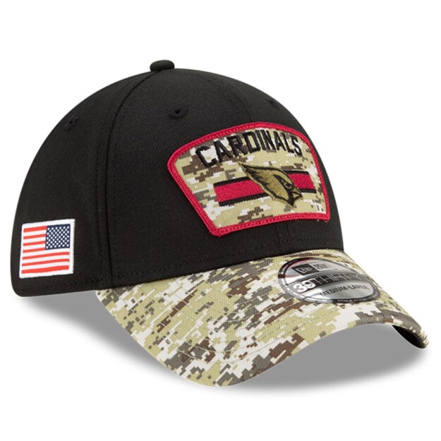 Men's New Era Black/Camo Arizona Cardinals 2021 Salute To Service 39THIRTY Flex Hat