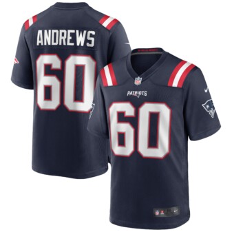 Men's Nike David Andrews Navy New England Patriots Game Jersey