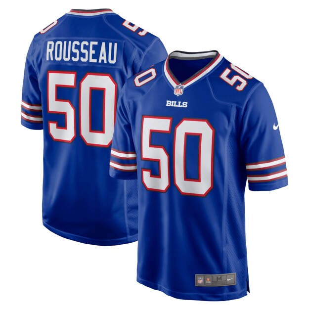 Men's Nike Gregory Rousseau Royal Buffalo Bills Game Player Jersey