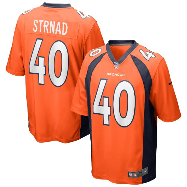 Men's Nike Justin Strnad Orange Denver Broncos Game Jersey