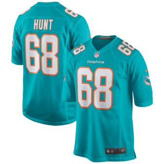 Men's Nike Robert Hunt Aqua Miami Dolphins Game Jersey