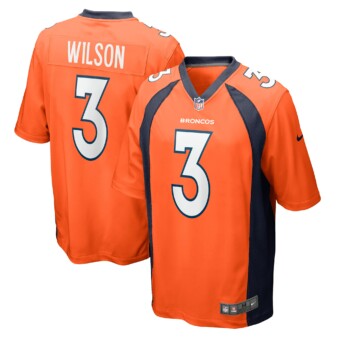 Men's Nike Russell Wilson Orange Denver Broncos Game Jersey