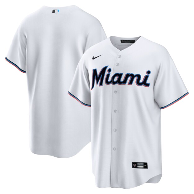 Men's Nike White Miami Marlins Home Blank Replica Jersey