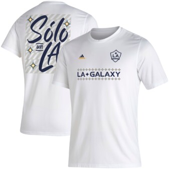 Men's adidas White LA Galaxy Jersey Hook AEROREADY T-Shirt