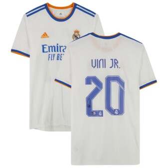 Vini Jr. White Real Madrid Autographed adidas Jersey