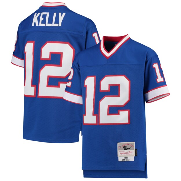 Youth Mitchell & Ness Jim Kelly Royal Buffalo Bills 1990 Legacy Retired Player Jersey