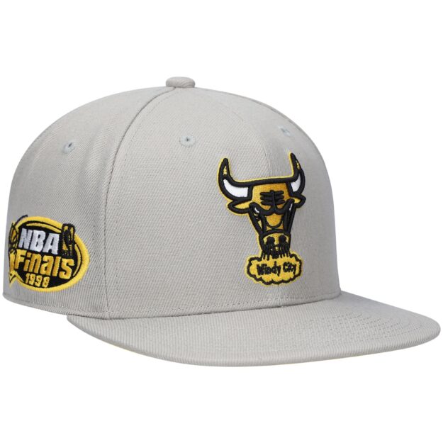 Men's Mitchell & Ness Gray Chicago Bulls Hardwood Classics 1998 NBA Finals Sunny Gray Fitted Hat