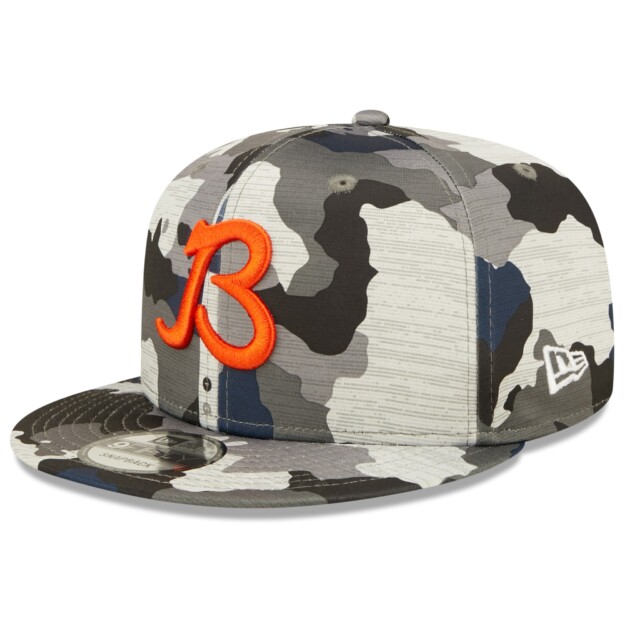 Men's New Era Camo Chicago Bears 2022 NFL Training Camp Official Script 9FIFTY Snapback Adjustable Hat