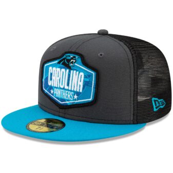 Men's New Era Graphite/Blue Carolina Panthers 2021 NFL Draft On-Stage 59FIFTY Fitted Hat