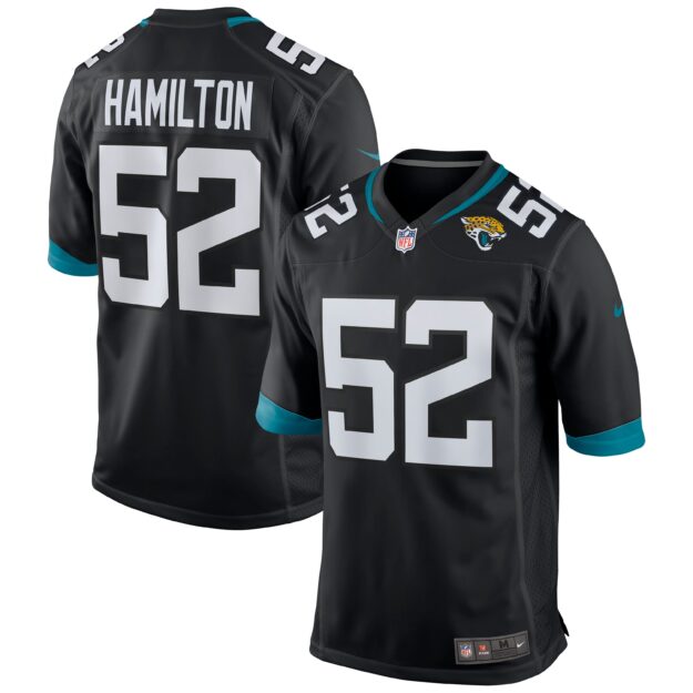 Men's Nike DaVon Hamilton Black Jacksonville Jaguars Game Jersey