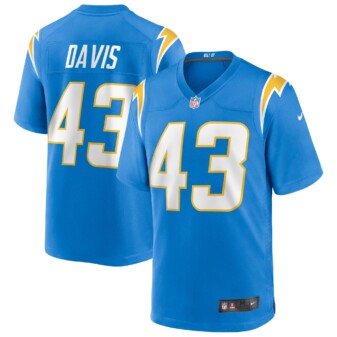 Men's Nike Michael Davis Powder Blue Los Angeles Chargers Game Jersey