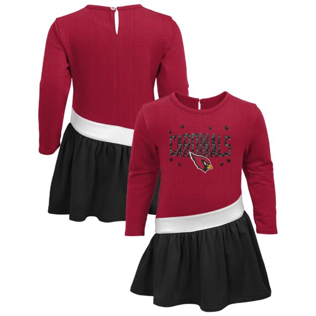 Girls Infant Cardinal/Black Arizona Cardinals Heart to Heart Jersey Tri-Blend Dress