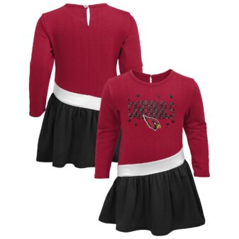 Girls Preschool Cardinal/Black Arizona Cardinals Heart to Heart Jersey Tri-Blend Dress