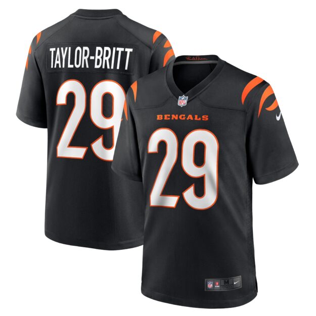 Men's Nike Cam Taylor-Britt Black Cincinnati Bengals Game Player Jersey