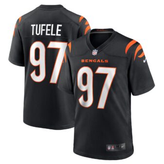 Men's Nike Jay Tufele Black Cincinnati Bengals Game Player Jersey