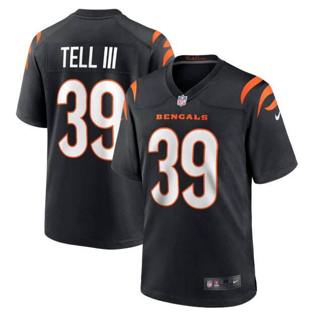 Men's Nike Marvell Tell III Black Cincinnati Bengals Game Player Jersey