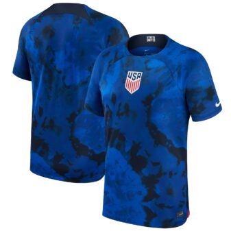 Men's Nike Blue USMNT 2022/23 Away Breathe Stadium Replica Blank Jersey