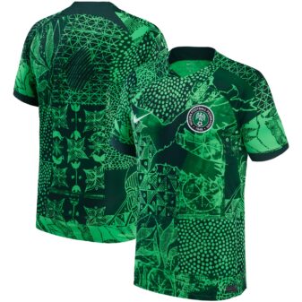 Men's Nike Green Nigeria National Team 2022/23 Home Breathe Stadium Replica Blank Jersey