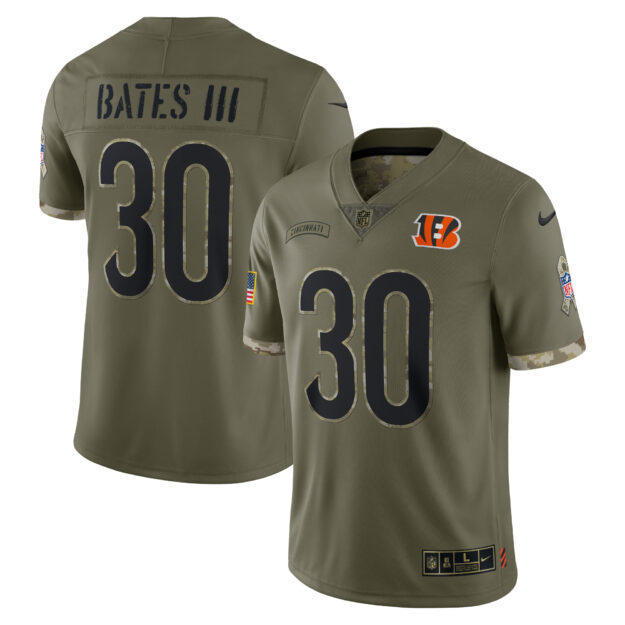 Men's Nike Jessie Bates III Olive Cincinnati Bengals 2022 Salute To Service Limited Jersey