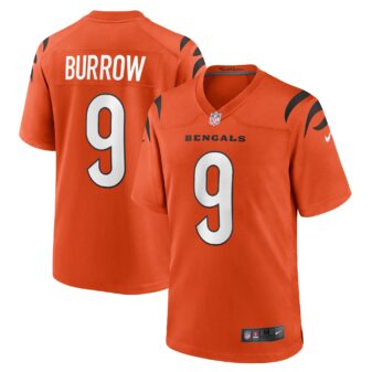 Men's Nike Joe Burrow Orange Cincinnati Bengals Game Jersey