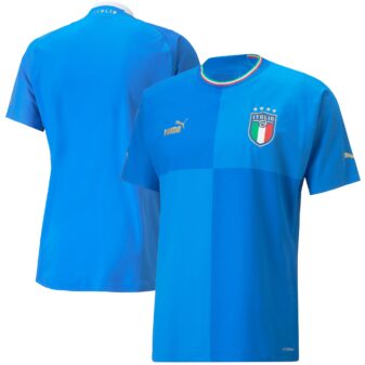 Men's Puma Blue Italy National Team 2022/23 Home Authentic Blank Jersey