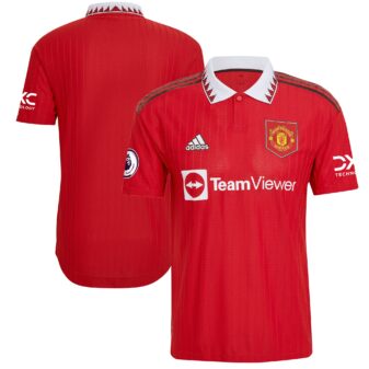 Men's adidas Red Manchester United 2022/23 Home Authentic Blank Jersey