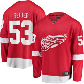 Men's Fanatics Branded Moritz Seider Red Detroit Red Wings Home Breakaway Player Jersey