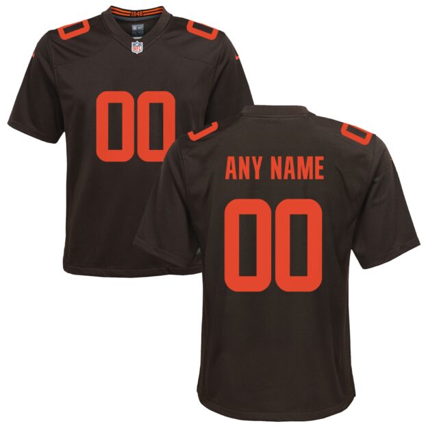 Youth Nike Brown Cleveland Browns Alternate Custom Game Jersey