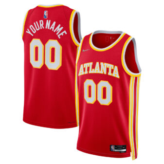 Men's Nike Red Atlanta Hawks 2021/22 Diamond Swingman Custom Jersey - Icon Edition