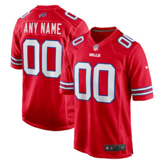 Men's Nike Red Buffalo Bills Alternate Custom Game Jersey