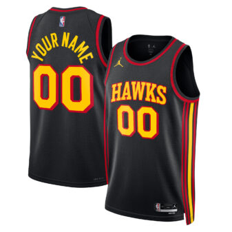 Unisex Jordan Brand Black Atlanta Hawks 2022/23 Swingman Custom Jersey - Statement Edition