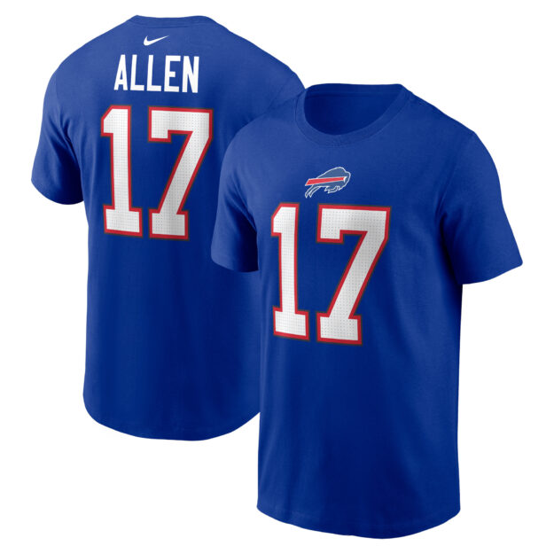 Men's Nike Josh Allen Royal Buffalo Bills Player Name & Number T-Shirt