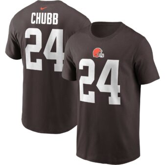 Men's Nike Nick Chubb Brown Cleveland Browns Player Name & Number T-Shirt