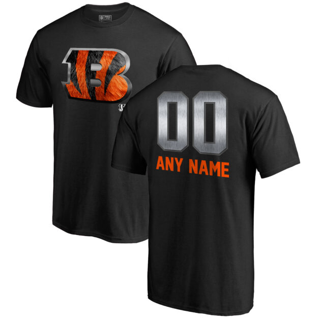 Men's NFL Pro Line by Fanatics Branded Black Cincinnati Bengals Personalized Midnight Mascot T-Shirt