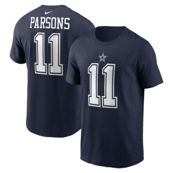 Men's Nike Micah Parsons Navy Dallas Cowboys Player Name & Number T-Shirt