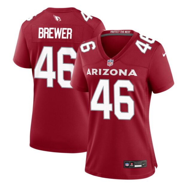 Aaron Brewer Women's Nike Cardinal Arizona Cardinals Custom Game Jersey