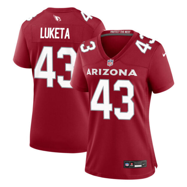 Jesse Luketa Women's Nike Cardinal Arizona Cardinals Custom Game Jersey