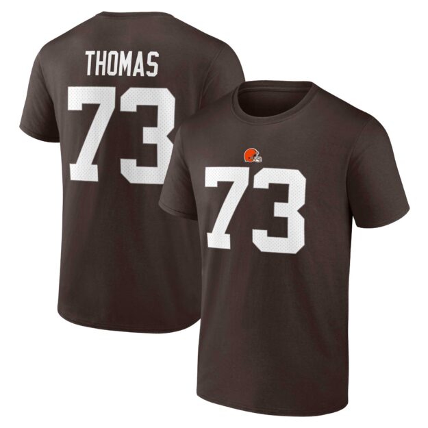 Men's Fanatics Branded Joe Thomas Brown Cleveland Browns Retired Player Icon Name & Number T-Shirt