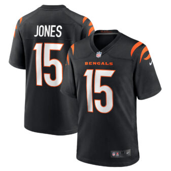 Men's Nike Charlie Jones Black Cincinnati Bengals Team Game Jersey