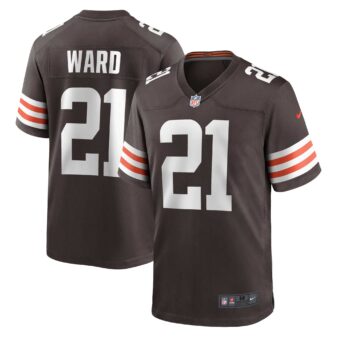 Men's Nike Denzel Ward Brown Cleveland Browns Game Jersey