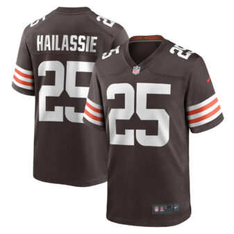 Men's Nike Kahlef Hailassie Brown Cleveland Browns Team Game Jersey