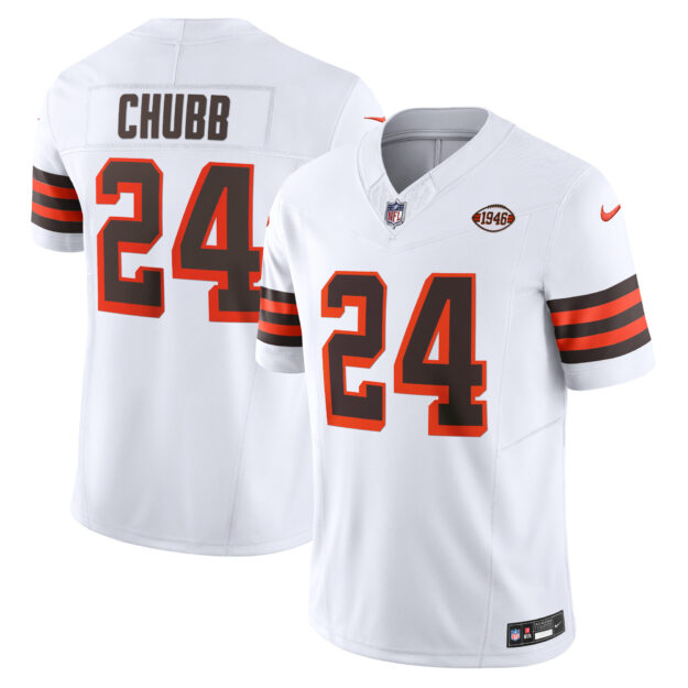 Men's Nike Nick Chubb White Cleveland Browns Alternate Vapor F.U.S.E. Limited Jersey