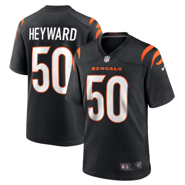 Men's Nike Shaka Heyward Black Cincinnati Bengals Team Game Jersey