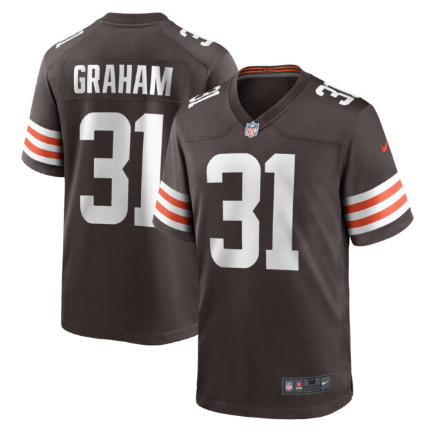 Men's Nike Thomas Graham Jr. Brown Cleveland Browns Team Game Jersey