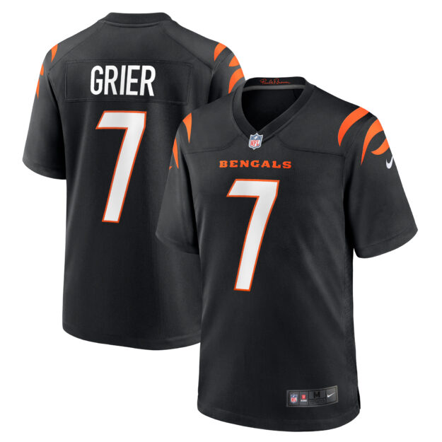 Men's Nike Will Grier Black Cincinnati Bengals Team Game Jersey