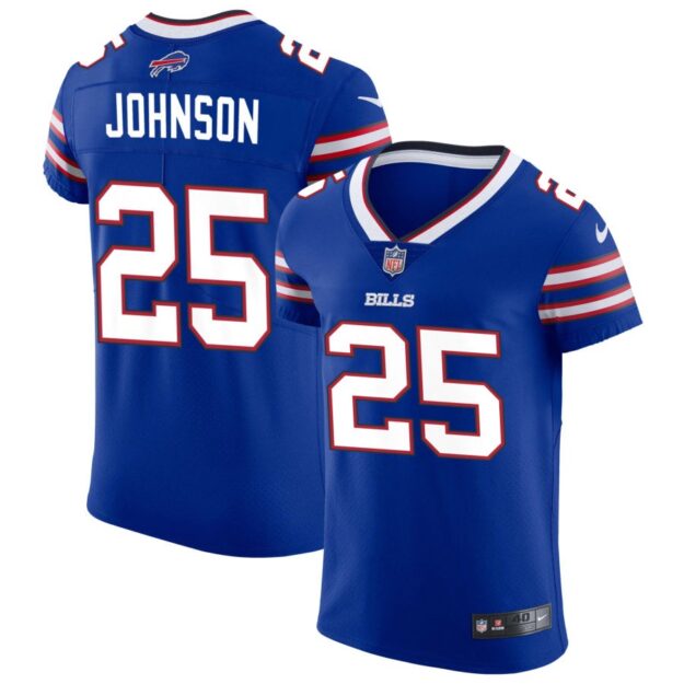 Ty Johnson Men's Nike Royal Buffalo Bills Vapor Elite Custom Jersey