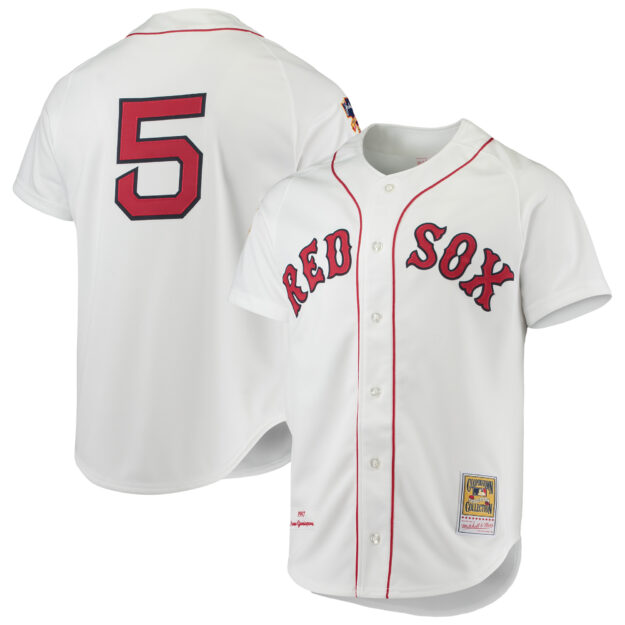 Men's Mitchell & Ness Nomar Garciaparra White Boston Red Sox 1997 Cooperstown Collection Authentic Jersey